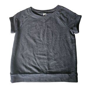 JCP Gray Women's short sleeved Embellished Top size Small